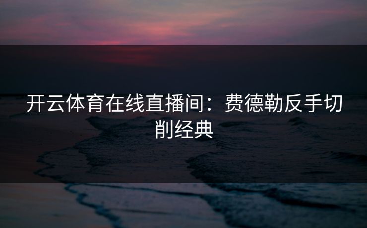 开云体育在线直播间：费德勒反手切削经典