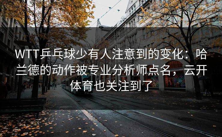 WTT乒乓球少有人注意到的变化：哈兰德的动作被专业分析师点名，云开体育也关注到了