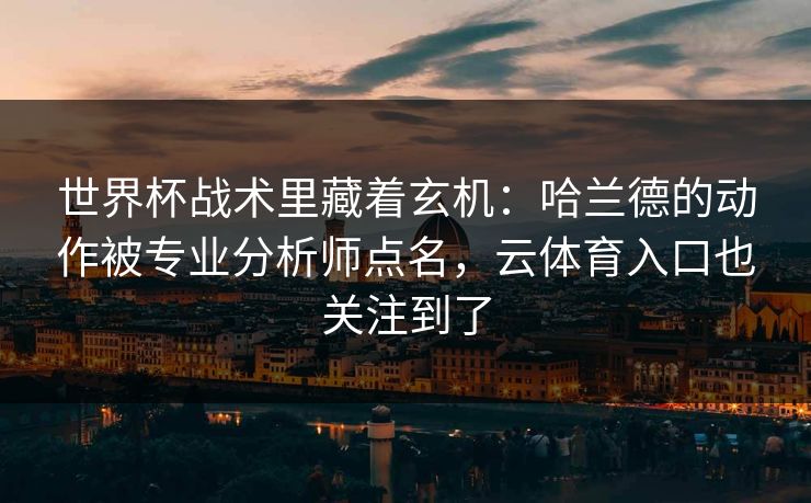 世界杯战术里藏着玄机：哈兰德的动作被专业分析师点名，云体育入口也关注到了